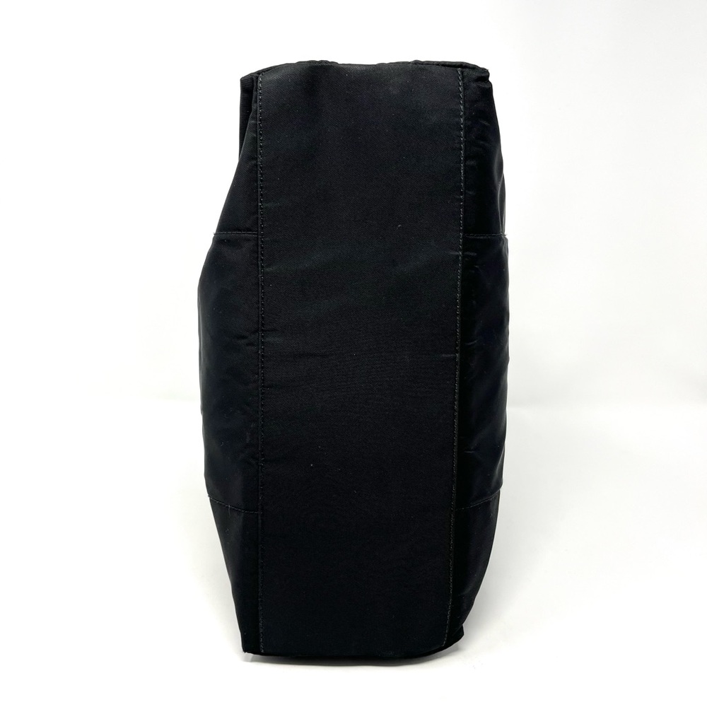 Vintage Prada Black Tessuto Nylon Triangle Logo Shoulder Bag Tote Chain Handle - Picture 7 of 13